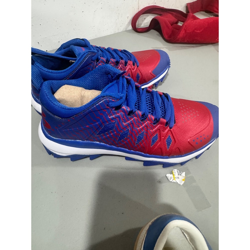 Boombah Mens Blue Red Turf Shoes Baseball Softball Cleats Low Top Athletic